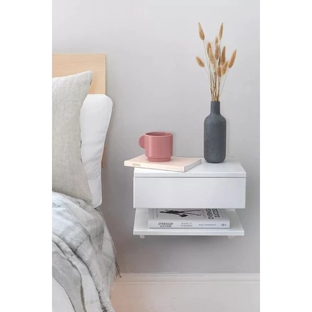 bedside table model dinding melayang rak dinding laci