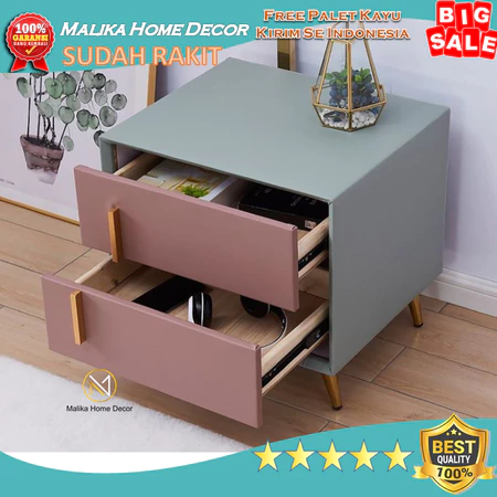 Meja Nakas Minimalis Modern Murah Meja Sudut Kamar Tidur 2 Laci n29