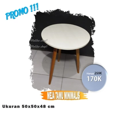 (Sigle Diameter 50cm tinggi 50cm) Meja Tamu Minimalis Coffee table Kopi Beside Table Murah