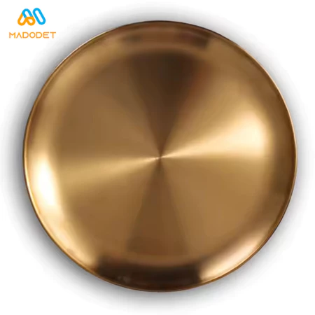 Madodet Piring Makan Stainless Steel Bulat Aesthetic Elegan Plate European Style - MDT138