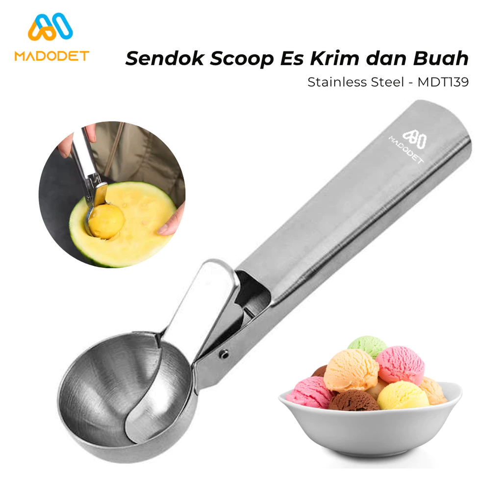 Madodet Sendok Scoop Es Krim dan Buah Takar Jempol Stainless Steel 47mm - MDT139