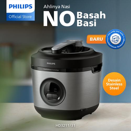 Philips Rice Cooker 1.8 L - Premium HD3211/31 - Silver - 400 Watt