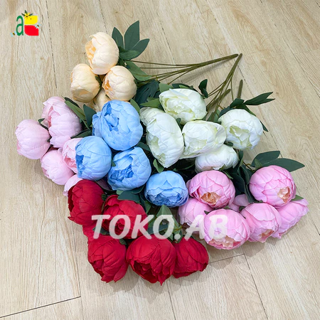 BUNGA HIAS PEONY BESAR 7CABANG BUNGA ARTIFICIAL DEKORASI WEDDING HIASAN MEJA RUANG TAMU RUMAH B8476