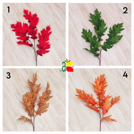TANAMAN ARTIFICIAL DAUN MAPLE MUSIM DINGIN 3CABANG ARTIFICIAL DEKORASI WEDDING BIRTHDAY BUKET B8468