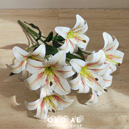 TANAMAN BUNGA ARTIFICIAL LILY LATEX 5CK9 B8233 BUNGA PLASTIK HIAS DEKORASI WEDDING HOME DEKOR