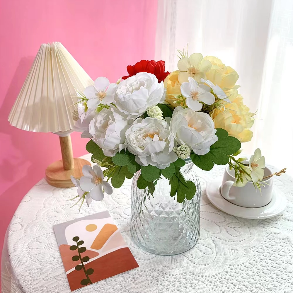 BUNGA ARTIFICIAL PEONY ZQ2 DAYSI SALJU B8082 BUNGA PLASTIK DEKORASI BUKET BUNGA PEONI