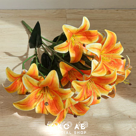 TANAMAN BUNGA ARTIFICIAL LILY LATEX 5CK9 B8233 BUNGA PLASTIK HIAS DEKORASI WEDDING HOME DEKOR