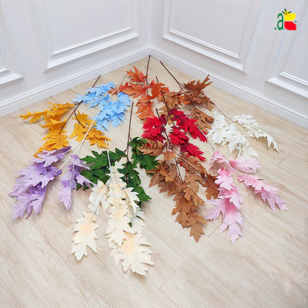 TANAMAN ARTIFICIAL DAUN MAPLE MUSIM DINGIN 3CABANG ARTIFICIAL DEKORASI WEDDING BIRTHDAY BUKET B8468