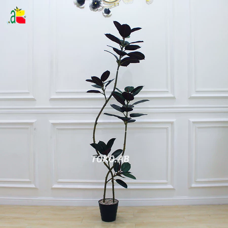 1 PAKET TANAMAN KETAPANG ARTIFICIAL AESTHETIC POHON KARET KEBO BUATAN DAUN TROPIS BESAR FICUS ELASTIS 170CM