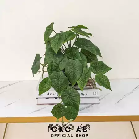 TANAMAN HIAS PLASTIK CALADIUM B8439 TANAMAN GANTUNG ARTIFICIAL DEKORASI HIAS BUNGA ARTIFICIAL
