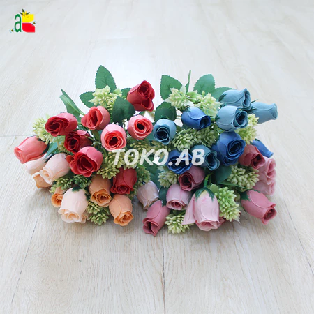 BUNGA MAWAR ARTIFICIAL KUNCUP SL B8076 BUNGA ARTIFICIAL DEKORASI BUKET BUNGA