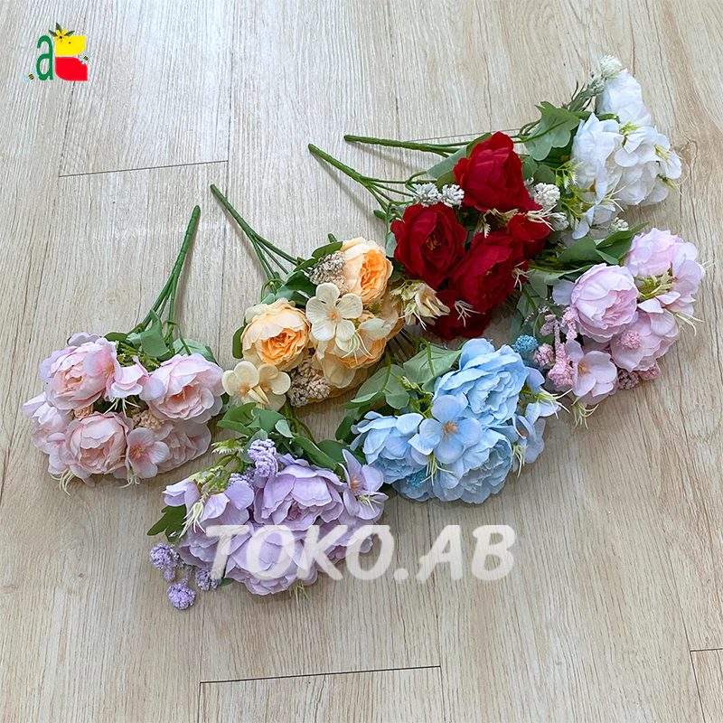 BUNGA ARTIFICIAL PEONY ZQ2 DAYSI SALJU B8082 BUNGA PLASTIK DEKORASI BUKET BUNGA PEONI