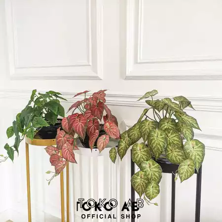 TANAMAN HIAS PLASTIK CALADIUM B8439 TANAMAN GANTUNG ARTIFICIAL DEKORASI HIAS BUNGA ARTIFICIAL