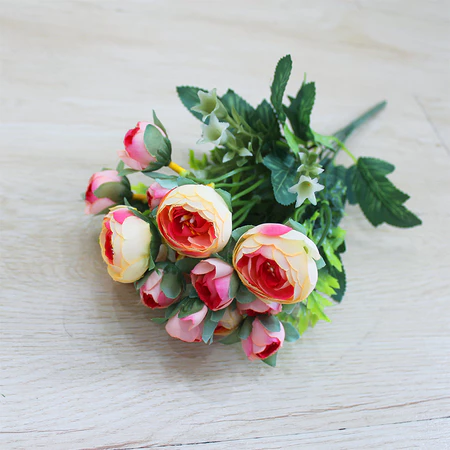 BUNGA HIAS PLASTIK PEONY MINI X5 B8192 ARTIFICIAL DEKORASI WEDDING BUKET HIAS