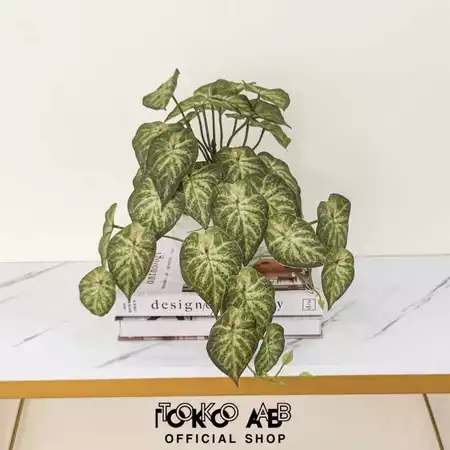 TANAMAN HIAS PLASTIK CALADIUM B8439 TANAMAN GANTUNG ARTIFICIAL DEKORASI HIAS BUNGA ARTIFICIAL