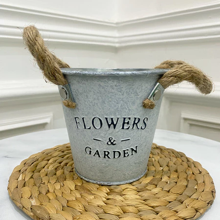 POT BUNGA FLOWER GARDEN POT BESI DEKORASI RUMAH VAS BUNGA ARTIFICIAL P074