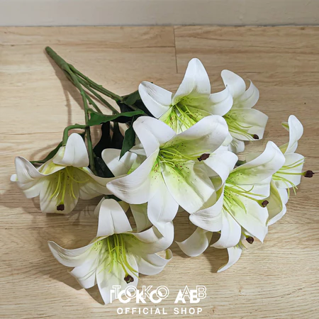TANAMAN BUNGA ARTIFICIAL LILY LATEX 5CK9 B8233 BUNGA PLASTIK HIAS DEKORASI WEDDING HOME DEKOR