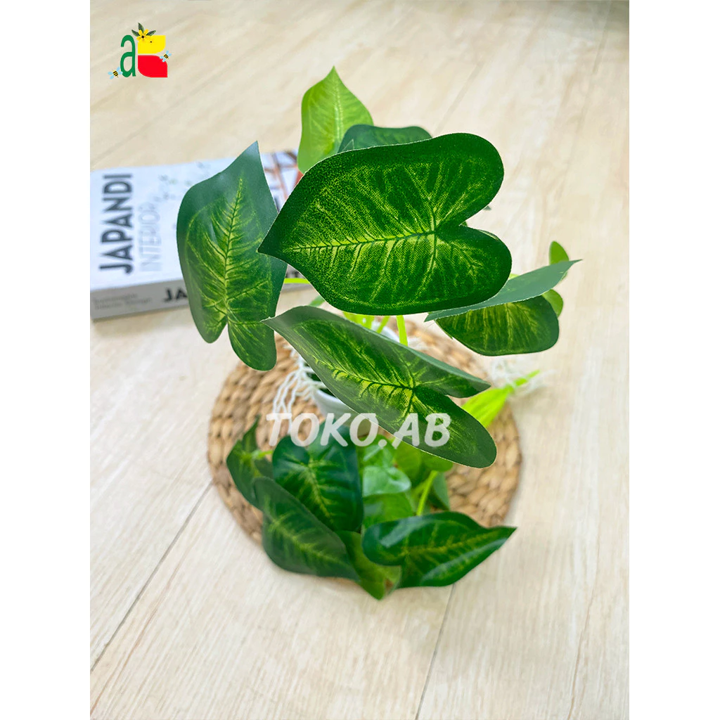 TANAMAN HIAS LOTUS AIR B8195 DAUN PLASTIK LATEX BUNGA ARTIFICIAL HIASAN MEJA TAMU TAHAN AIR