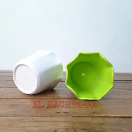 P041 Pot Melamin Bulat Gelombang Y101 Pot Bunga Hias Vas Bunga Plastik