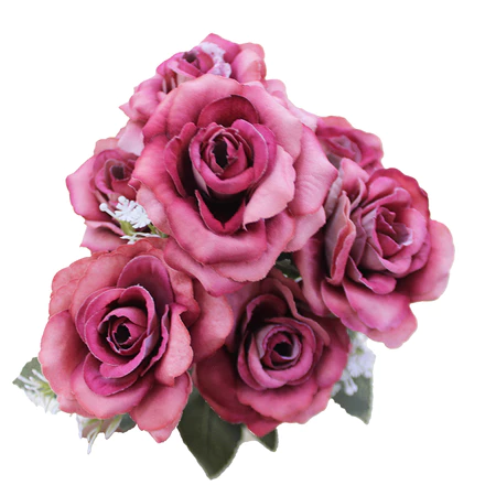BUNGA ROSE VELVET MAWAR BELUDRU 7 CABANG BUNGA ARTIFICIAL HIASAN DEKORASI WEDDING AESTETIC B8472