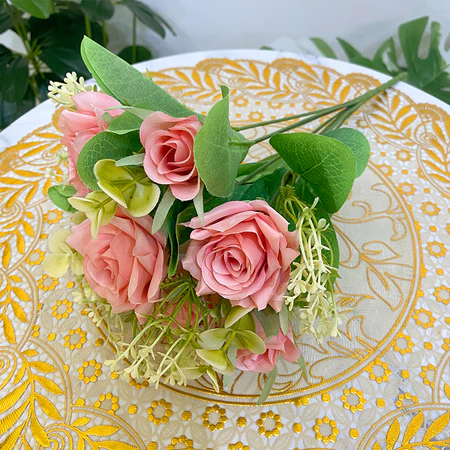 BUNGA ARTIFICIAL MAWAR LANCIP DOLAR ZQ B8088 BUNGA PLASTIK DEKORASI WEDDING BUKET MAHAR