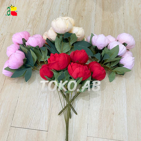 BUNGA HIAS PEONY BESAR 7CABANG BUNGA ARTIFICIAL DEKORASI WEDDING HIASAN MEJA RUANG TAMU RUMAH B8476
