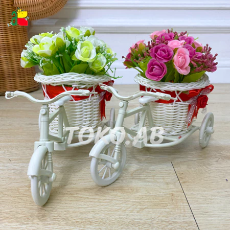 BUNGA HIAS SEPEDA SEDANG MAWAR ARTIFICIAL RB6088