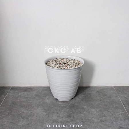 RB6083 Paket Pot Ruby Batu Pancawarna Bunga Hias Plastik Super Pirus