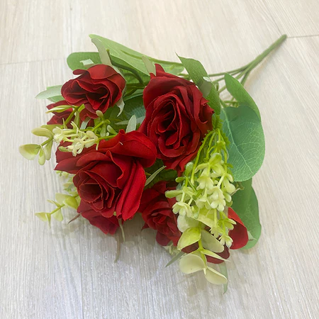 BUNGA ARTIFICIAL MAWAR LANCIP DOLAR ZQ B8088 BUNGA PLASTIK DEKORASI WEDDING BUKET MAHAR
