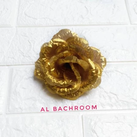 BUNGA HIAS KUNTUM MAWAR GOLD B8134 SATU KUNTUM ARTIFICIAL DEKORASI WEDDING