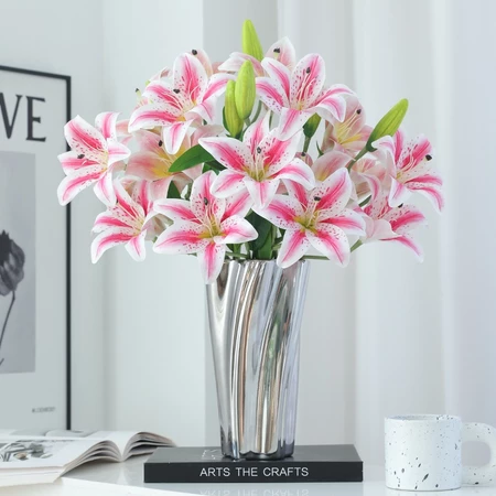TANAMAN BUNGA ARTIFICIAL LILY LATEX 5CK9 B8233 BUNGA PLASTIK HIAS DEKORASI WEDDING HOME DEKOR