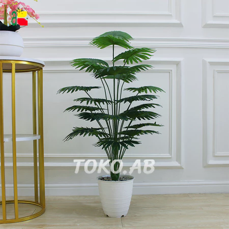 TANAMAN HIAS PLASTIK PALM KIPAS JUMBO D24 B8427 TANAMAN ARTIFICIAL DEKORASI HIAS SUDUT RUANGAN RUMAH