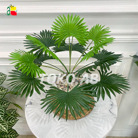 TANAMAN PALM KIPAS B8201 T35 TANAMAN HIAS D14x28 DEKORASI RUMAH DAUN PLASTIK ARTIFICIAL