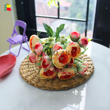 BUNGA HIAS PLASTIK PEONY MINI X5 B8192 ARTIFICIAL DEKORASI WEDDING BUKET HIAS