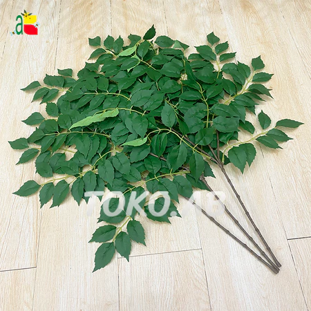 Daun Mawar Tangkai Premium B8127 Daun Dekorasi Wedding Artificial