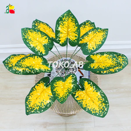 TANAMAN HIAS DAUN KELADI KUNING B8142 ARTIFICIAL TANAMAN PLASTIK DEKORASI RUMAH WEDDING