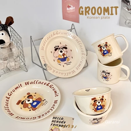 [siggi] WALLACE & GROMIT Aesthetic Cute Plate Glass Bowl