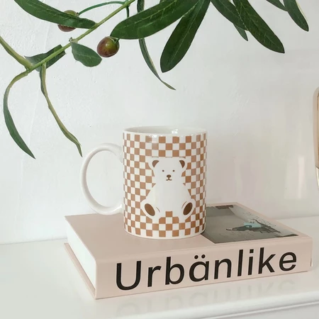 [siggi] TEDDY Korean Aesthetic Glass / Korean Mug / Korean Bear Glass Aesthetic / Gelas Kopi Cafe Korea Keramik Estetik / Home Cafe /