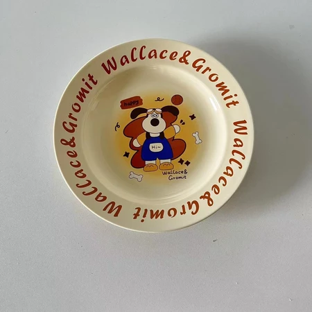 [siggi] WALLACE & GROMIT Aesthetic Cute Plate Glass Bowl