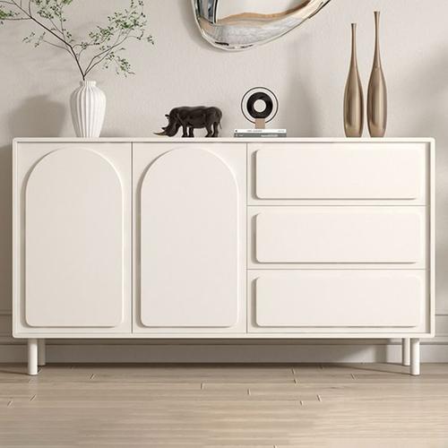 buffet kabinet storage duco white elegant modern minimalis