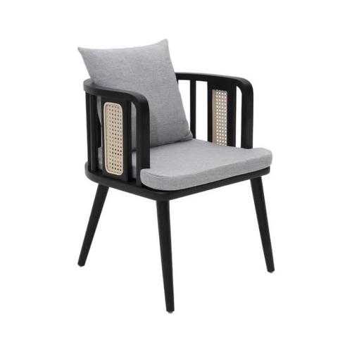 Kursi teras single kombinasi rotan alami modern minimalis kayujati Furniture Chairs