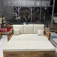Sofa bed/day bed /sofa lipat kayu jati 3 2 seater varian 3pcs laci modern minimalis