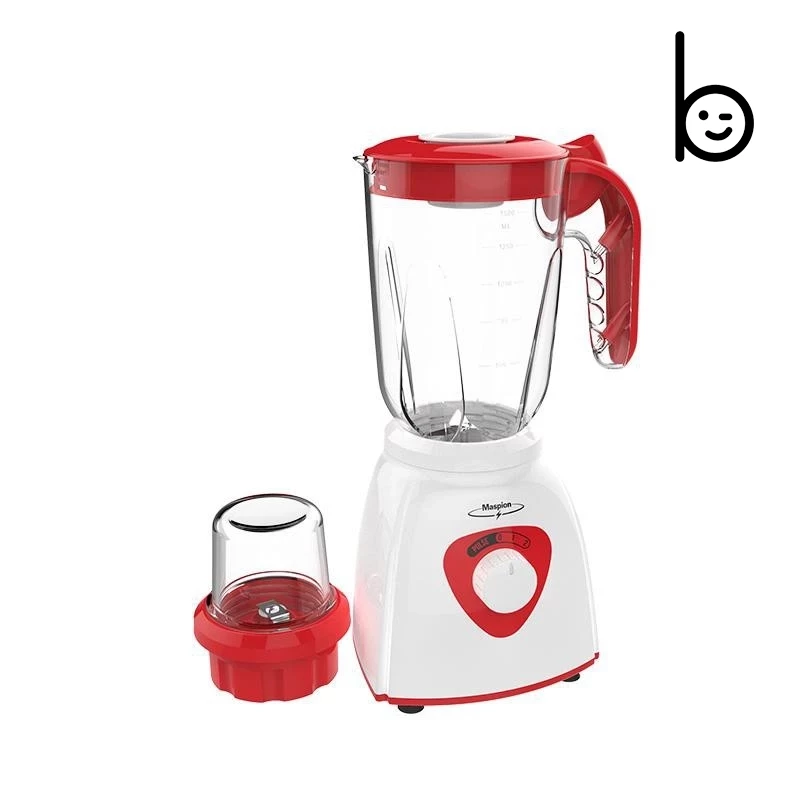 MASPION MT1592 MT-1592 - Blender Plastik Plastic 1,5 liter 2in1 200 watt putih merah
