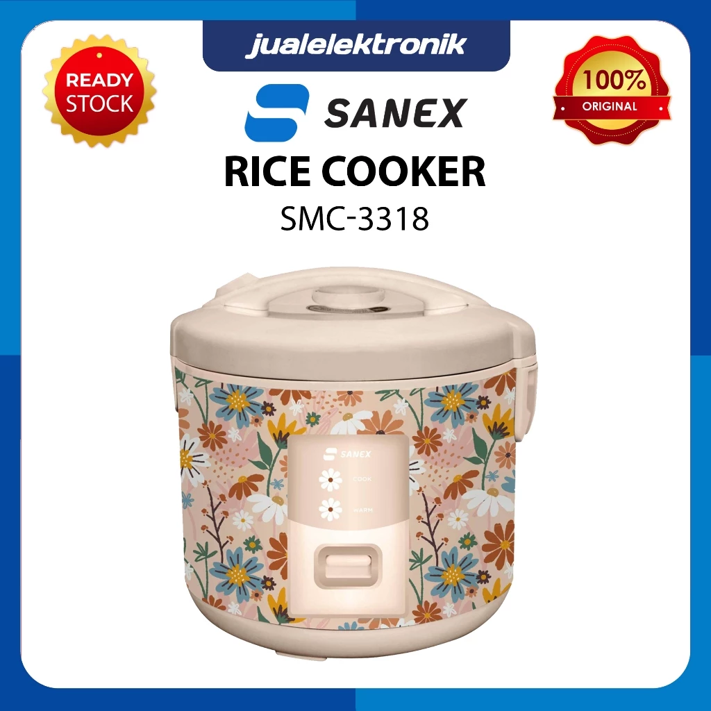 Sanex SMC-3318 SMC3318 – Rice Cooker 1.8 Liter 350 Watt 3in1 Cokelat