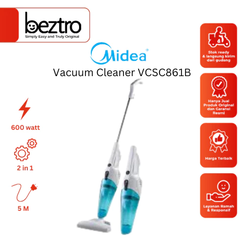 Midea VCSC861B - Cordless Vacuum Cleaner stick & handler 2in1 600 Watt - VC SC 861B BIRU