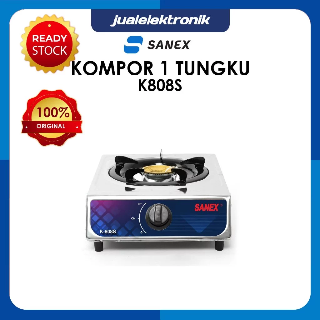 Sanex K-808S K808S – Kompor Stainless 1 Tungku Tatakan Bergerigi