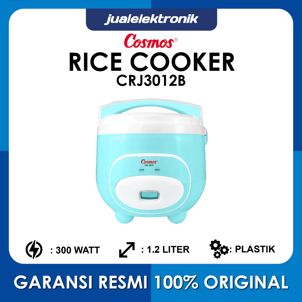 Cosmos CRJ3012B – Rice Cooker Penanak Nasi 1.2 Liter Bubblegum 300 Watt | Harga Terbaik di Jakarta