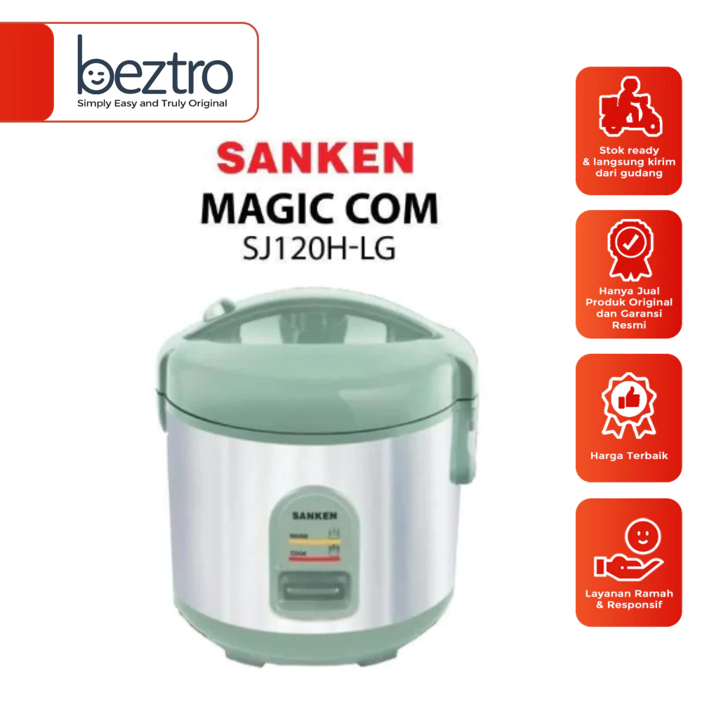 Sanken Rice Cooker SJ-2000-M-LG Magic Com 1.8 Liter 350 Watt Light Green SJ2000MLG