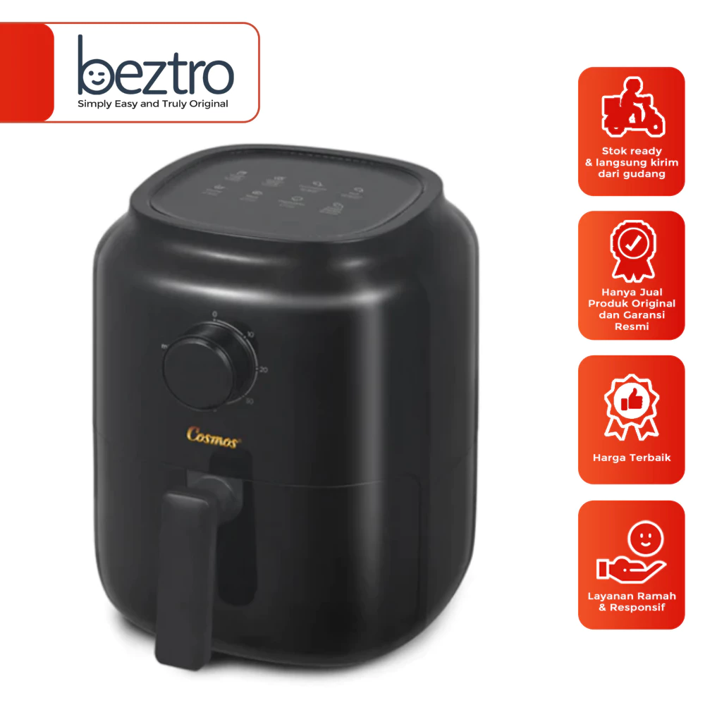 Cosmos Air Fryer CAF-6600 Vanila Series Penggoreng Tanpa Minyak 3 Liter Warna Hitam / Putih
