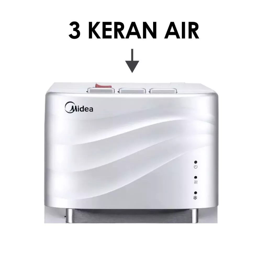 Midea Dispenser Standing Galon Bawah YD1634W Low Watt - Cool 80 Watt & Hot 190 Watt